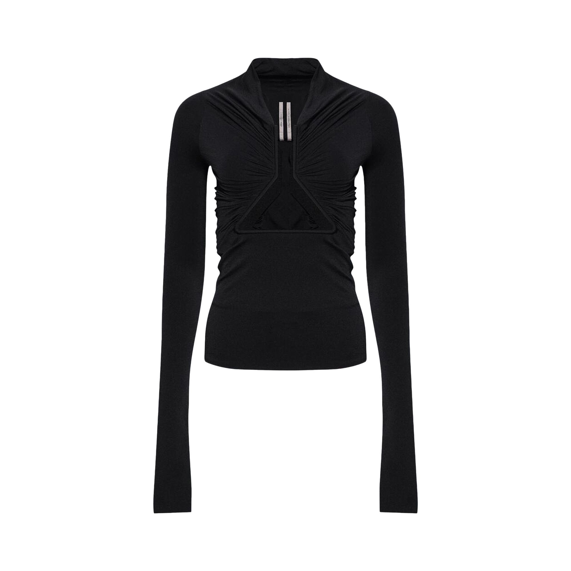 Buy Rick Owens Jersey Long-Sleeve Prong Top 'Black' - RP01E7222 JN