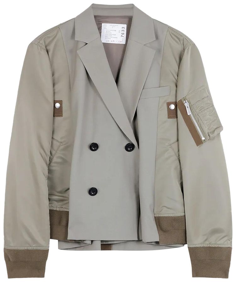 Sacai Suiting x Nylon Twill Jacket Taupe