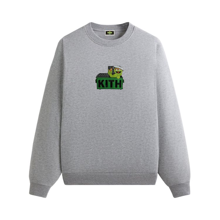 Kith For Sesame Street Oscar The Grouch Nelson Crewneck Medium Heather Grey
