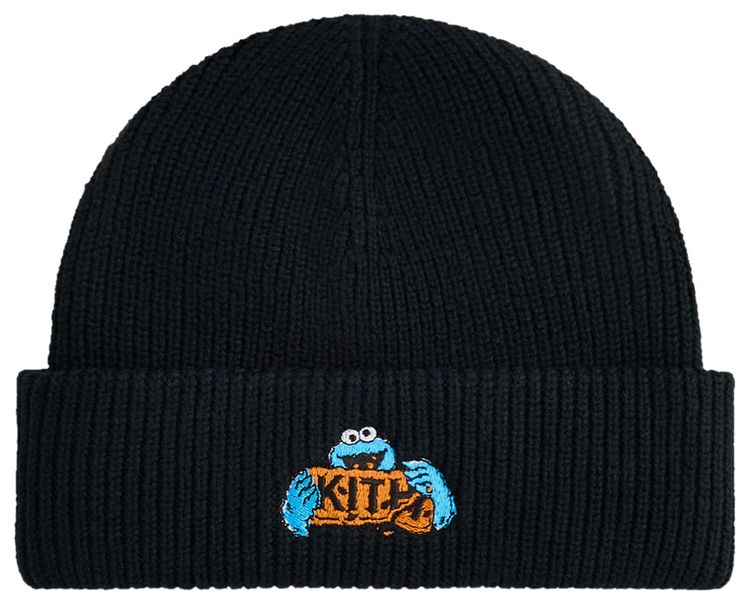 Kith For Sesame Street Cookie Monster Mia Beanie Black