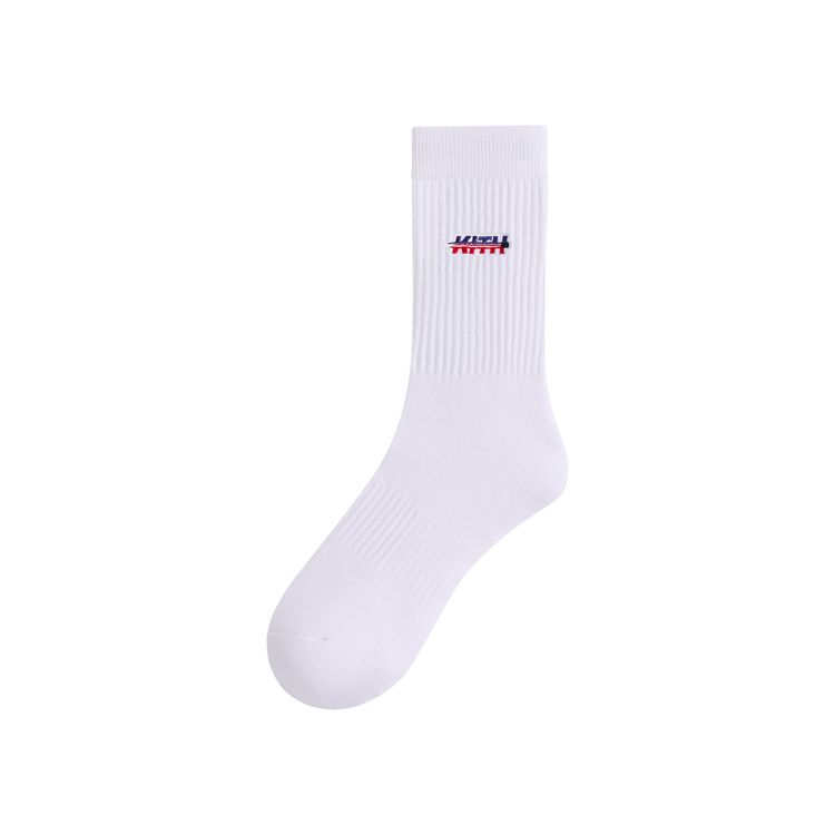 Kith For The New York Rangers Puck Logo Crew Socks White