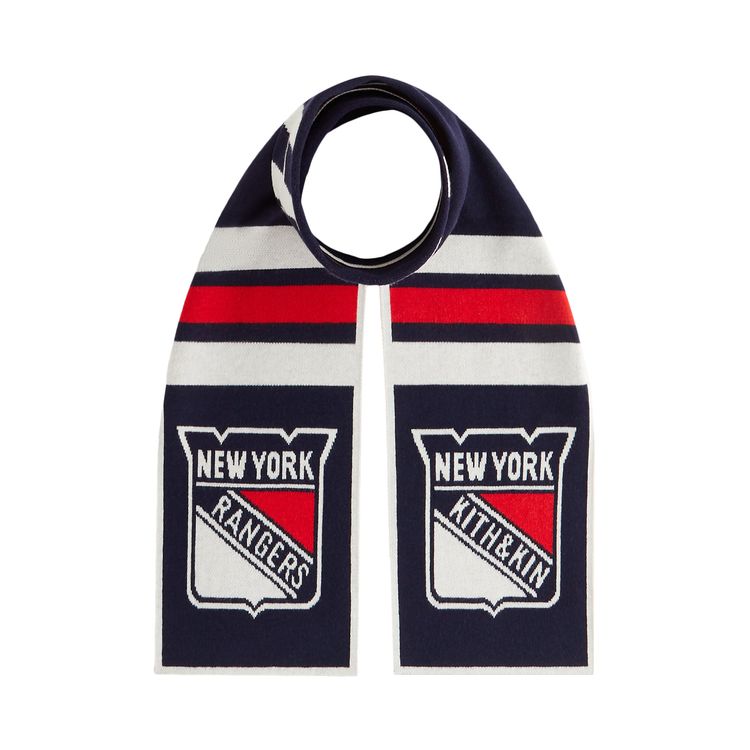 Kith For The New York Rangers Shield Knitted Scarf Nocturnal