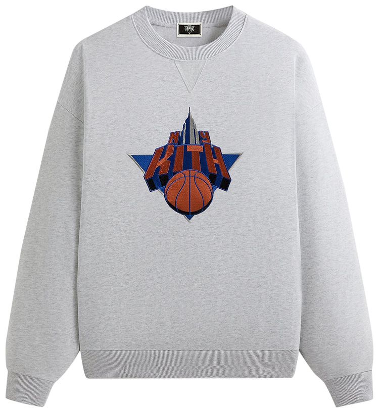 Kith For The New York Knicks Empire Vintage Nelson Crewneck Light Heather Grey