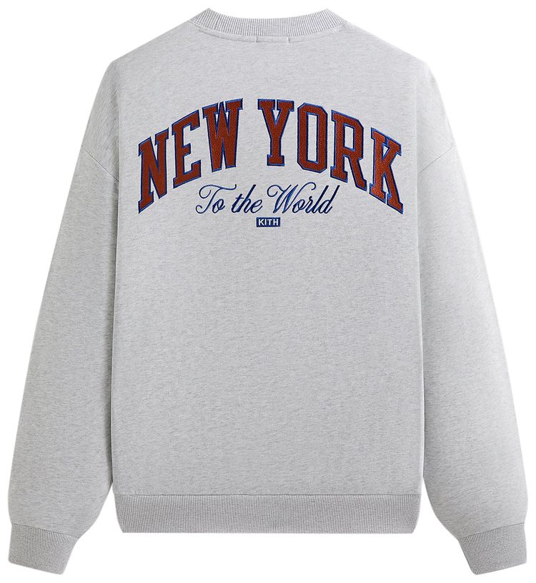 Kith For The New York Knicks Empire Vintage Nelson Crewneck Light Heather Grey