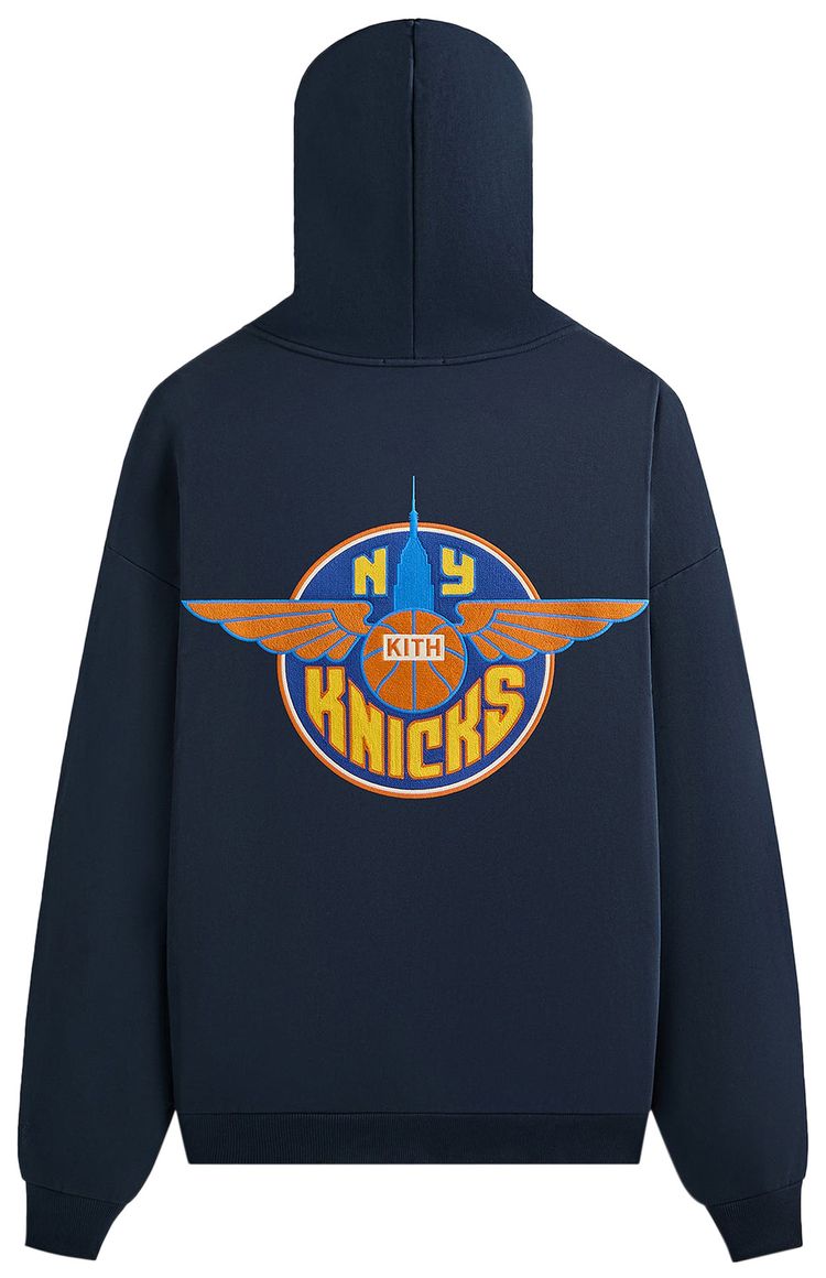 Kith For The New York Knicks Wingman Vintage Nelson Hoodie Nocturnal