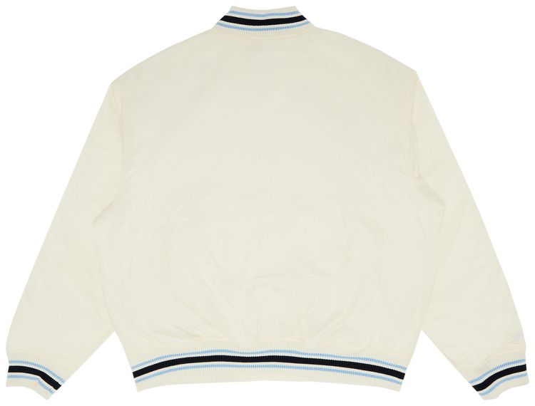 Supreme x Mitchell  Ness Camo Logo Varsity Jacket White