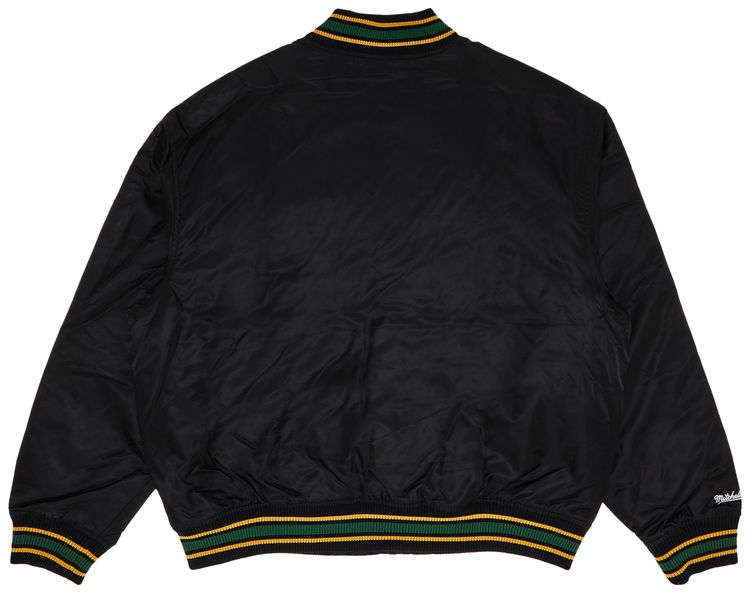 Supreme x Mitchell  Ness Camo Logo Varsity Jacket Black