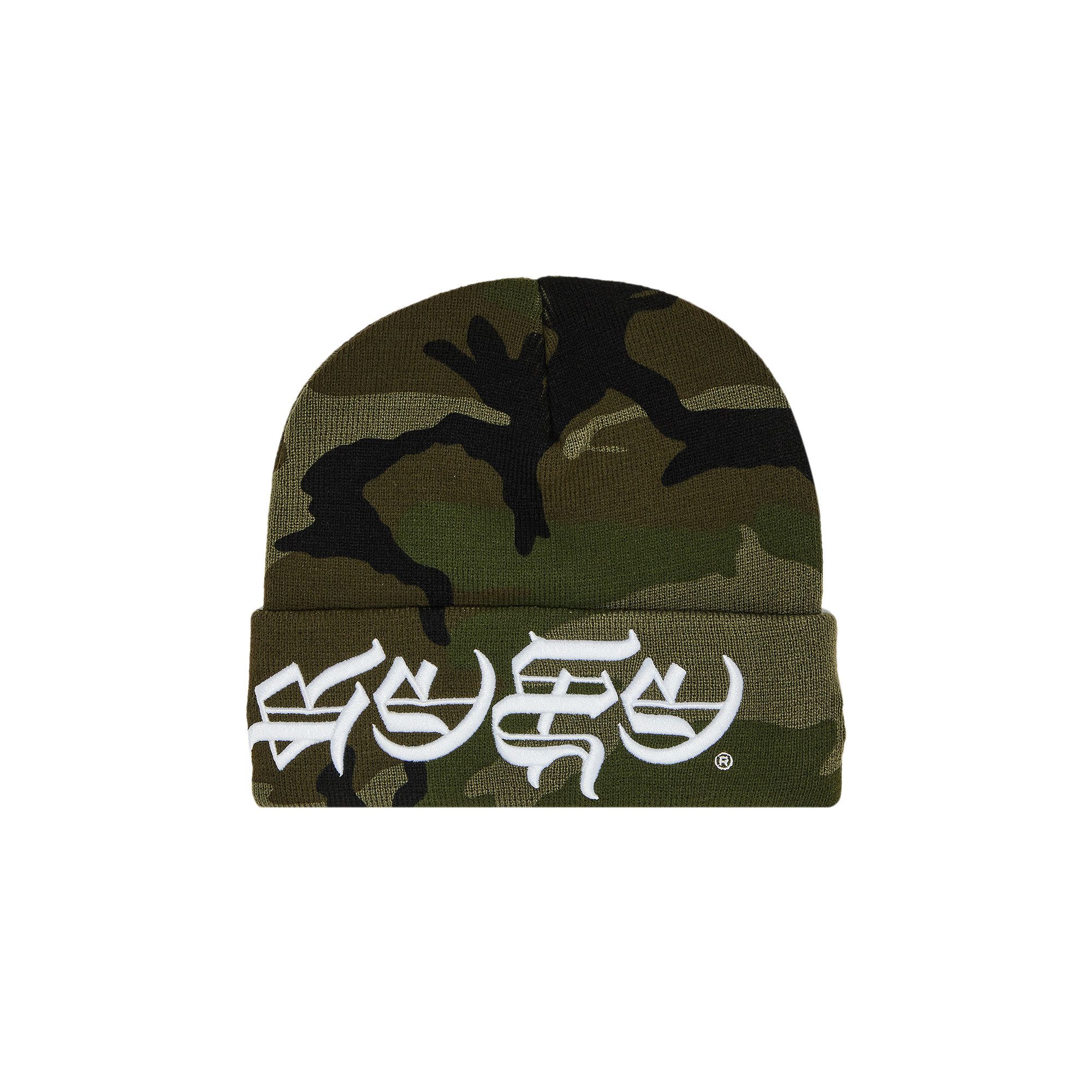 Buy Supreme New Era Blackletter Beanie 'Woodland Camo