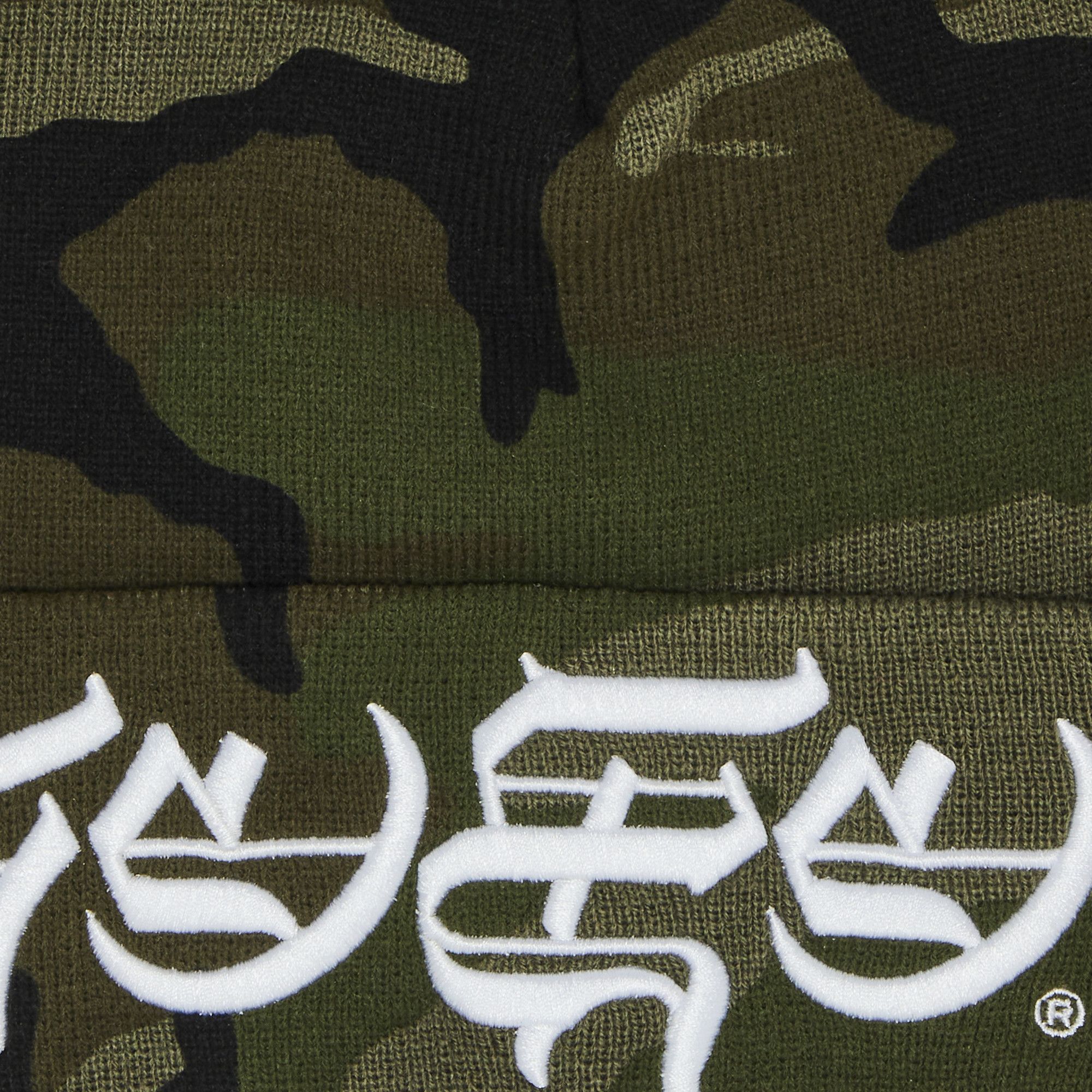 Buy Supreme New Era Blackletter Beanie 'Woodland Camo