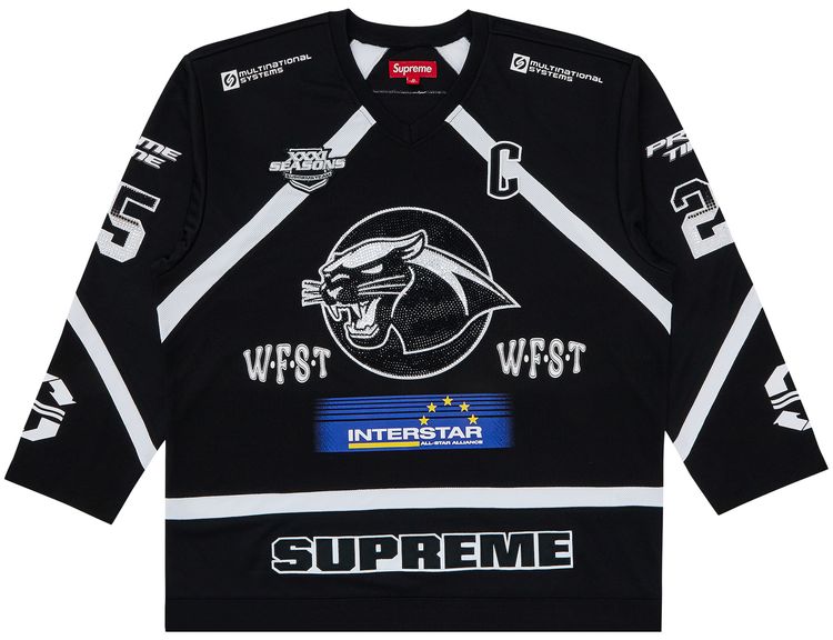 Supreme Rhinestone Hockey Jersey Black