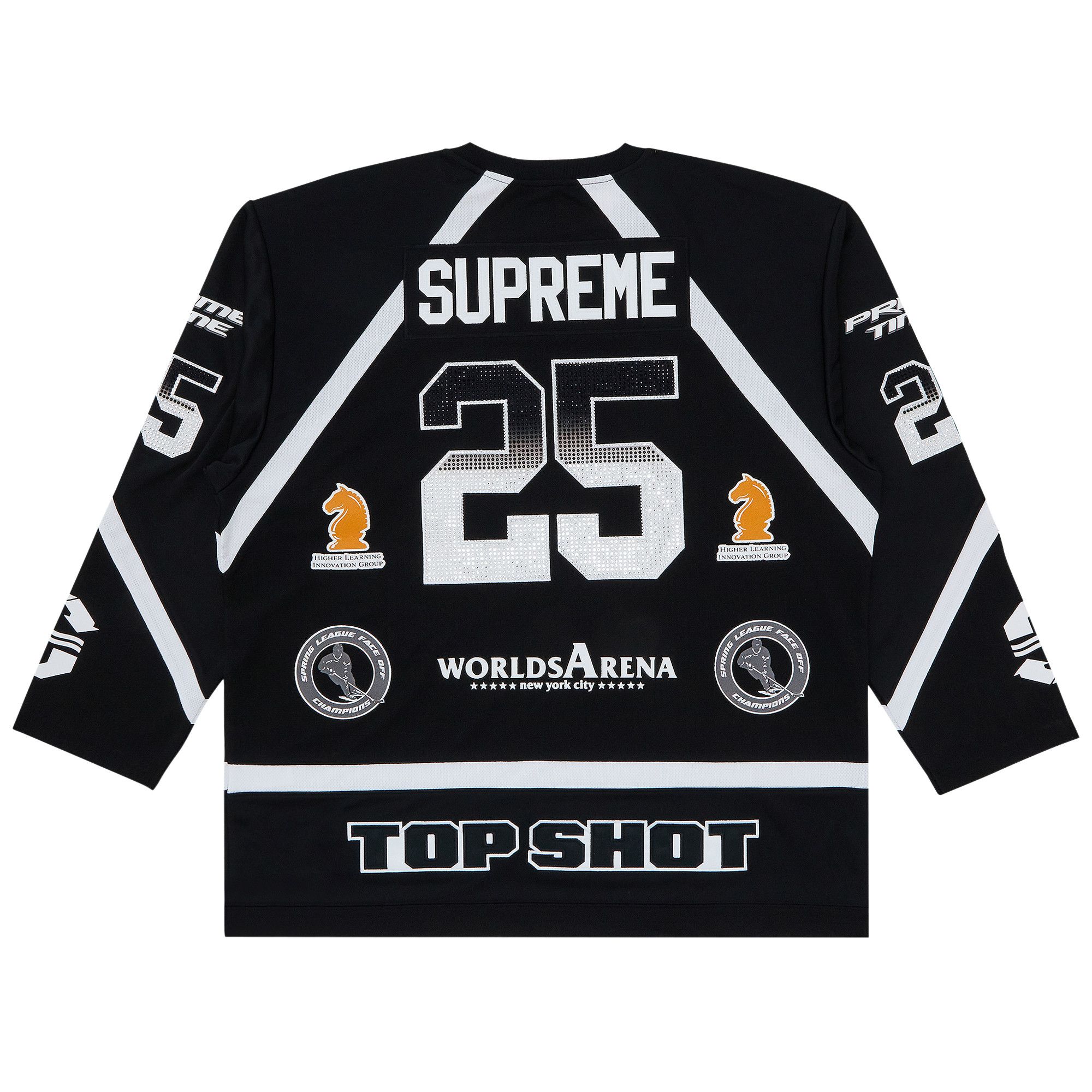 Buy Supreme Rhinestone Hockey Jersey 'Black' - SS25KN29