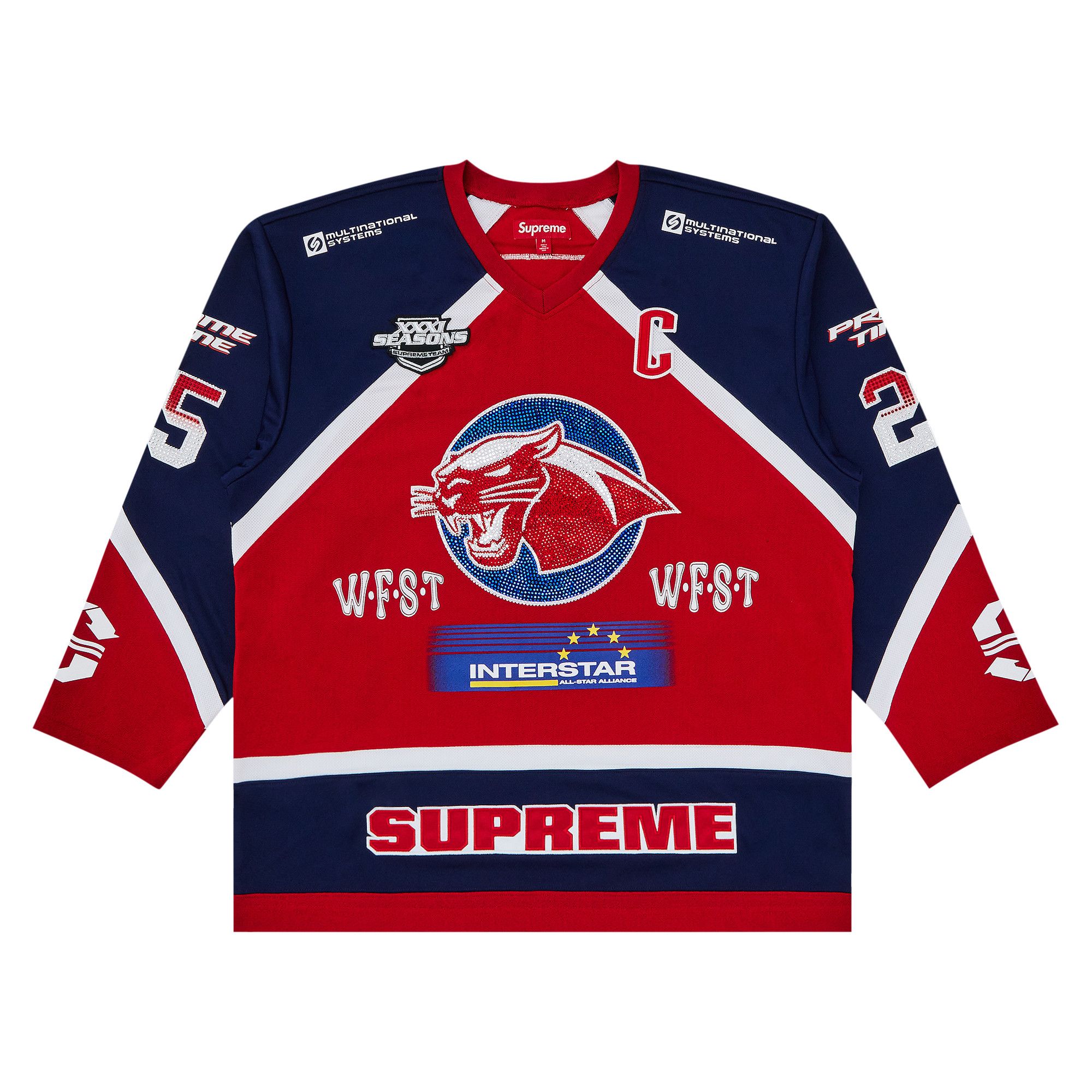 Buy Supreme Rhinestone Hockey Jersey 'Red' - SS25KN29 RED | GOAT