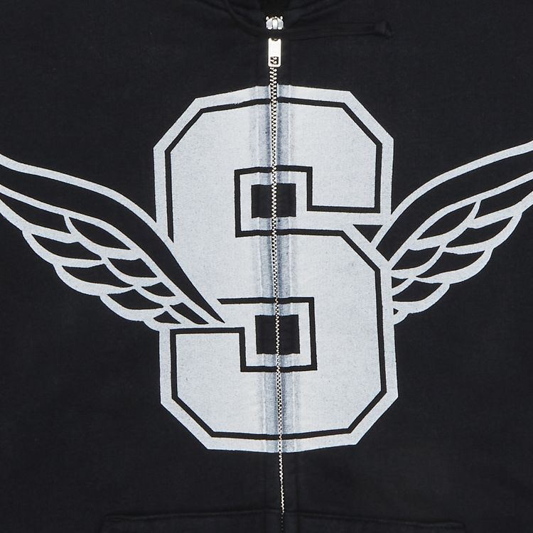 Supreme Wings Zip Up Hooded Sweatshirt Black