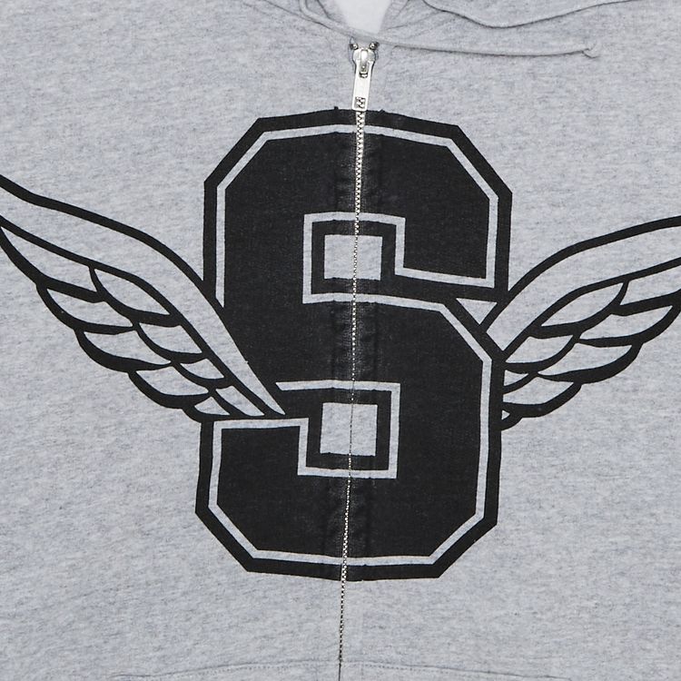Supreme Wings Zip Up Hooded Sweatshirt Heather Grey