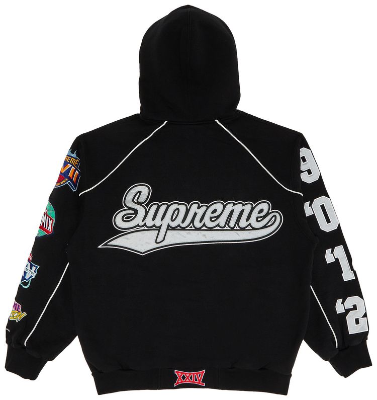 Supreme Playoffs Zip Up Hooded Sweatshirt Black