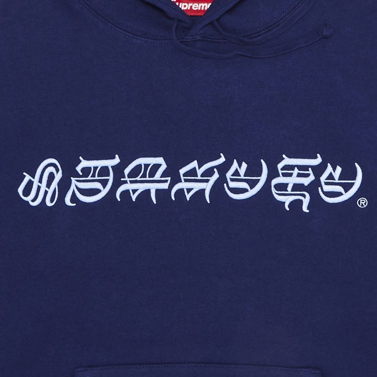 Supreme Blackletter Hooded Sweatshirt Washed Navy