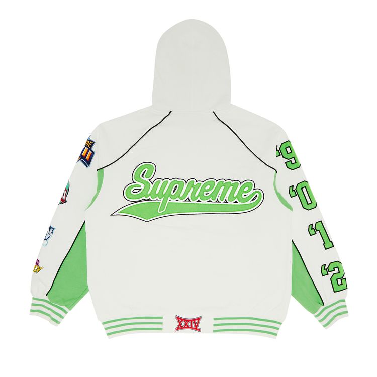 Supreme Playoffs Zip Up Hooded Sweatshirt White