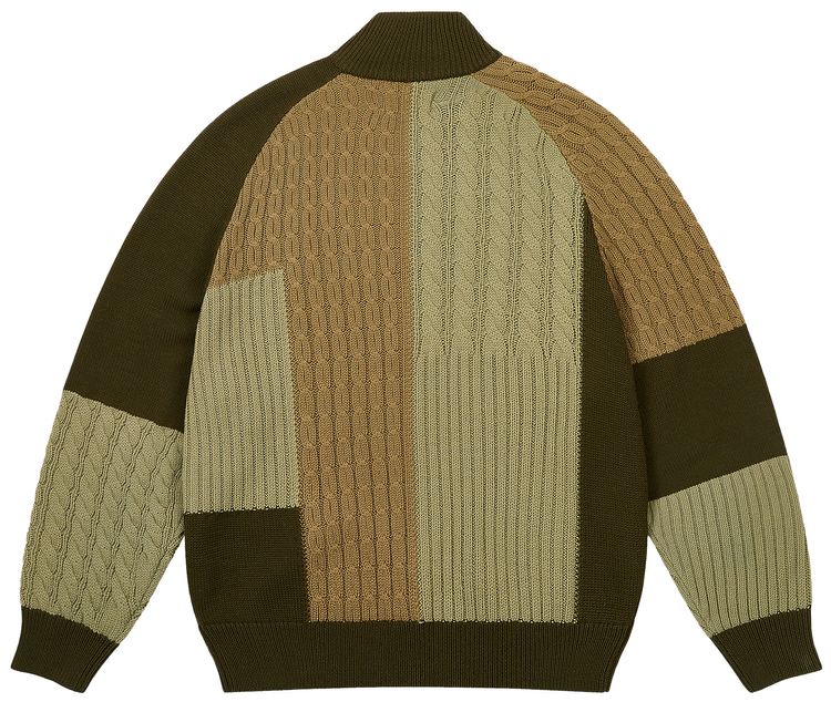 Palace Patchwork Zip Knit The Deep Green