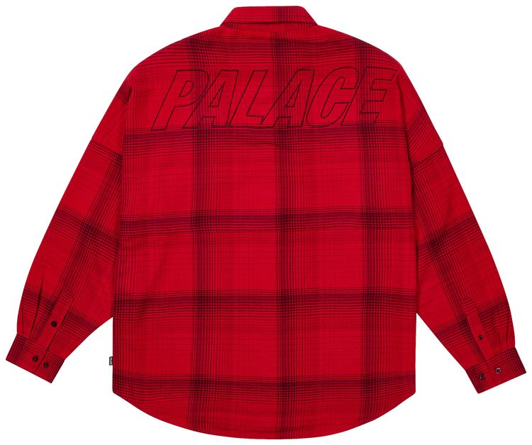 Palace Brushed Flannel Drop Shoulder Shirt Red