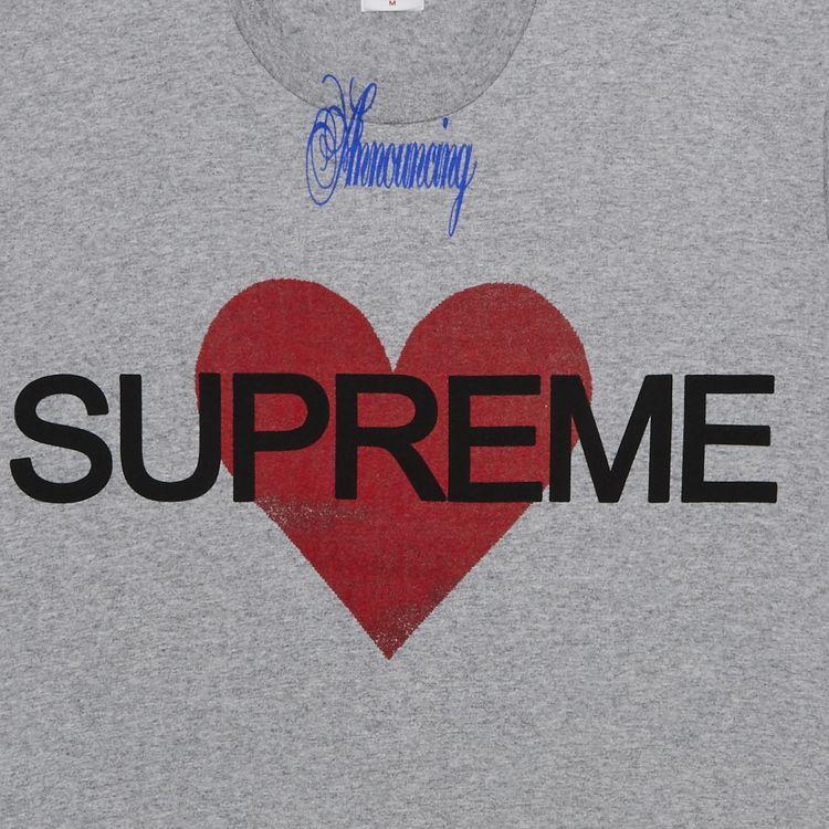 Supreme Announcing Tee Heather Grey