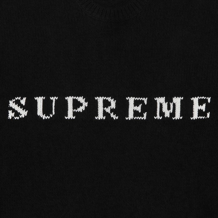 Supreme Contrast Logo Sweater Black