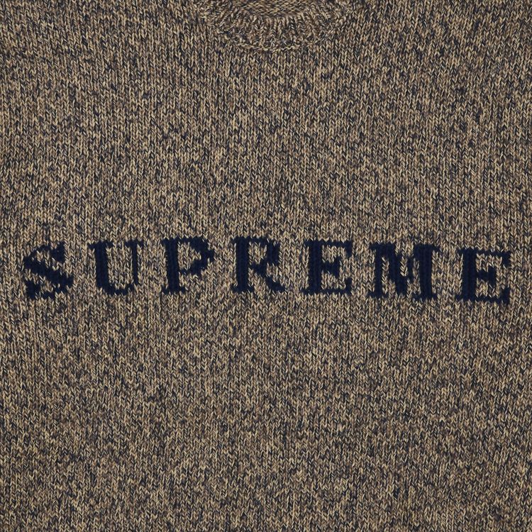 Supreme Contrast Logo Sweater Taupe Melange