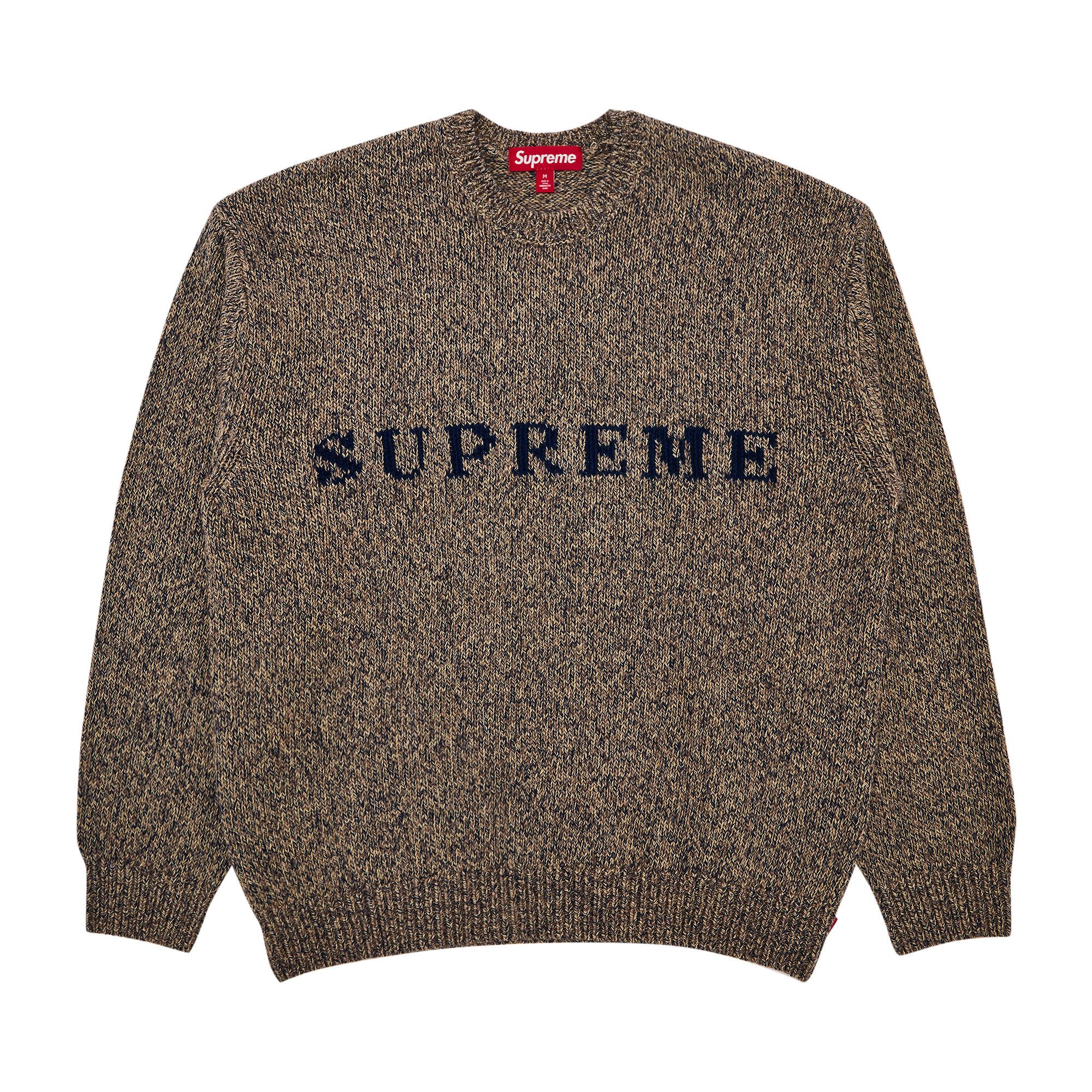 Buy Supreme Contrast Logo Sweater 'Taupe Mélange' - SS25SK24