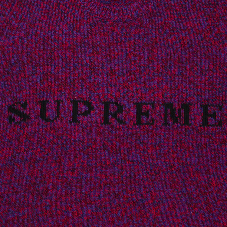 Supreme Contrast Logo Sweater Red Melange
