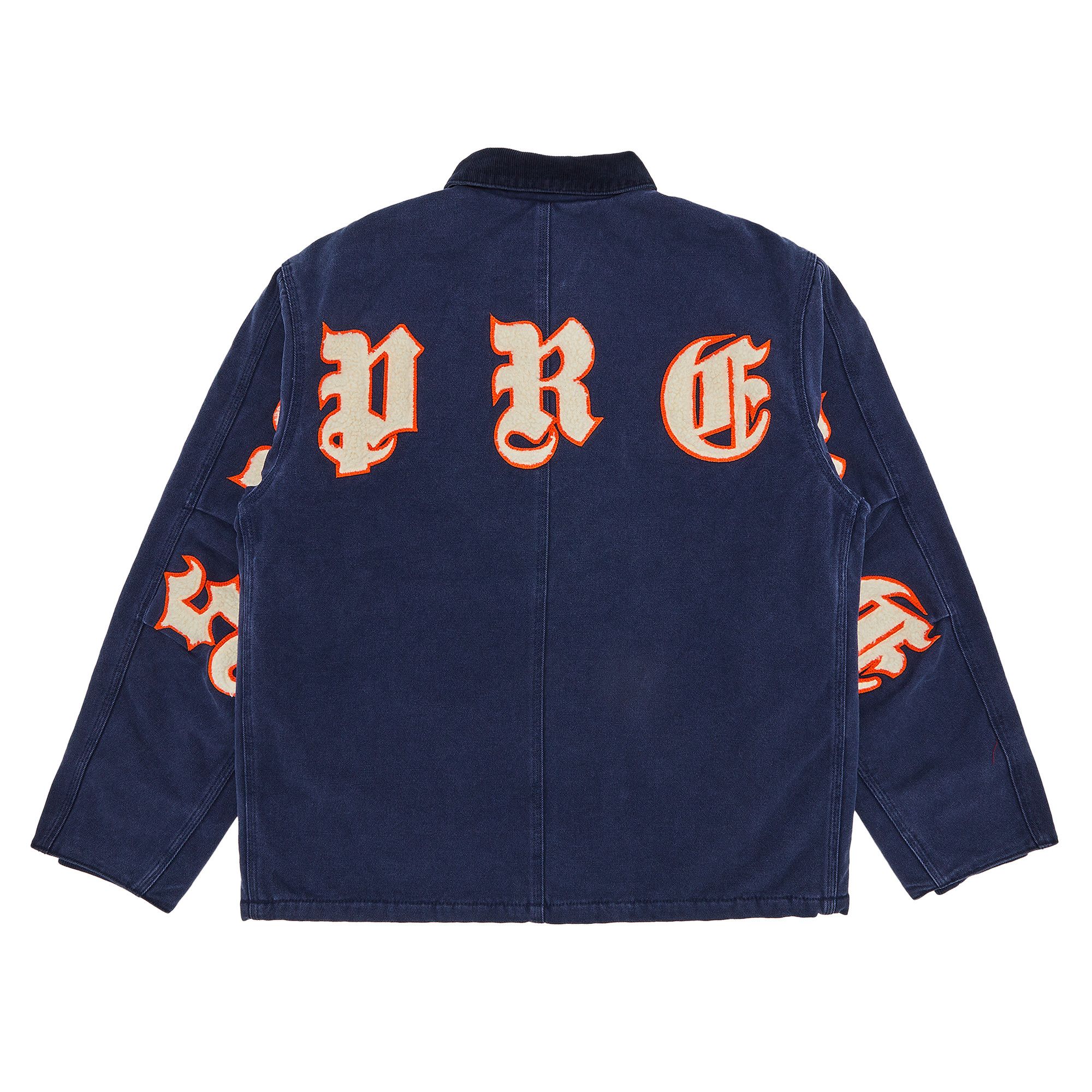 Buy Supreme Old English Canvas Work Jacket 'Navy' - SS25J30 Buy Supreme Old English Canvas Work Jacket 'Navy' - SS25J30