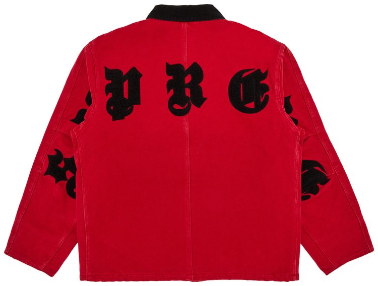 Supreme Old English Canvas Work Jacket Red