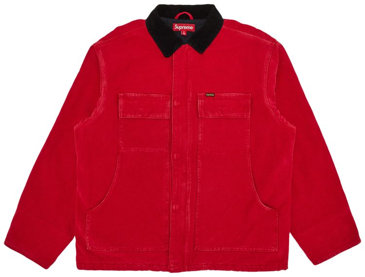 Supreme Old English Canvas Work Jacket Red