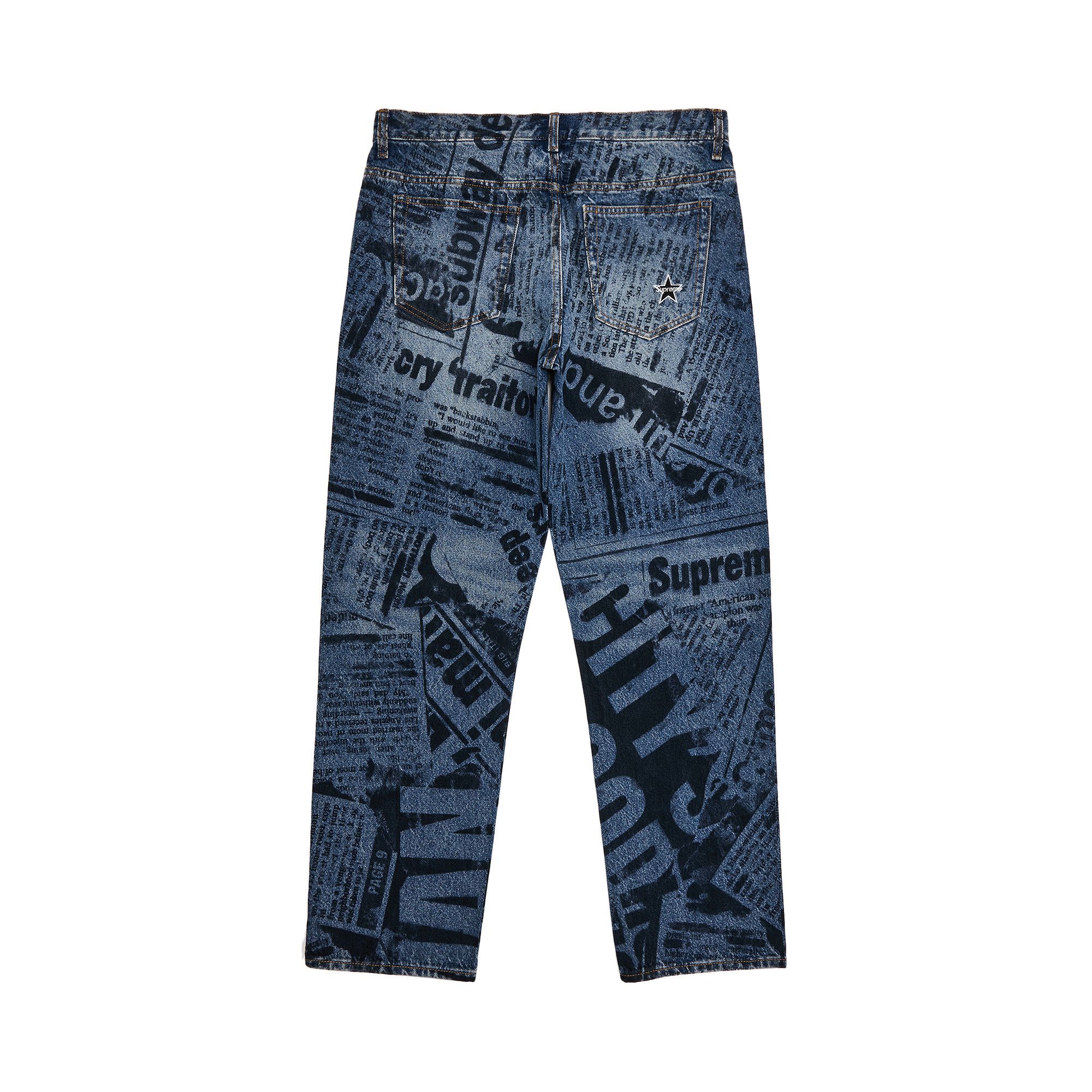 Buy Supreme Regular Jean 'Newspaper' - SS25P31 NEWSPAPER | GOAT