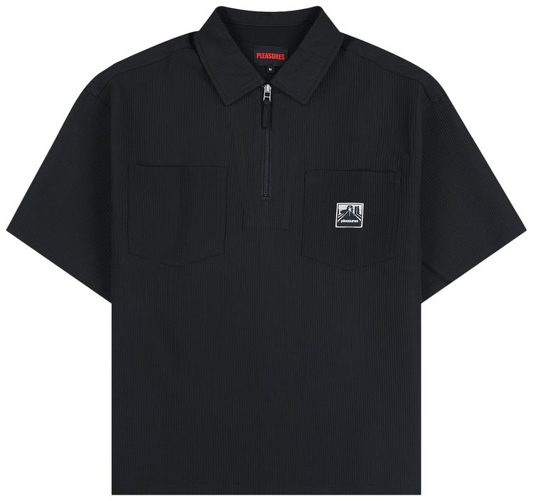 Pleasures Electron Zip Polo Black