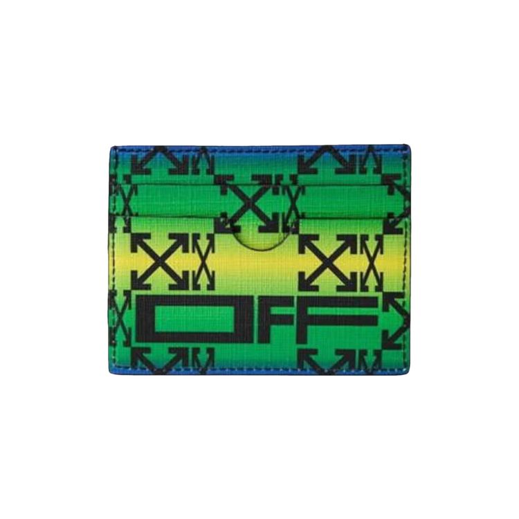 Off White Zipped Monogram Card Case Multicolor