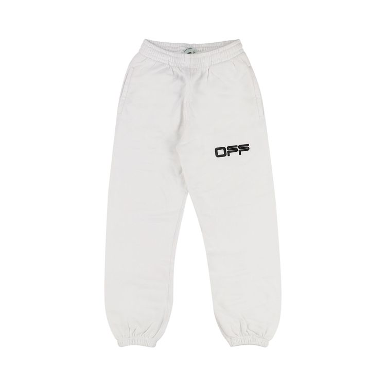 Off White Airport Shorten Sweat Pants White