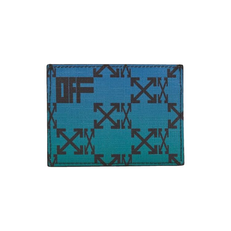 Off White Monogram Allover Simple Card Case Navy Blue