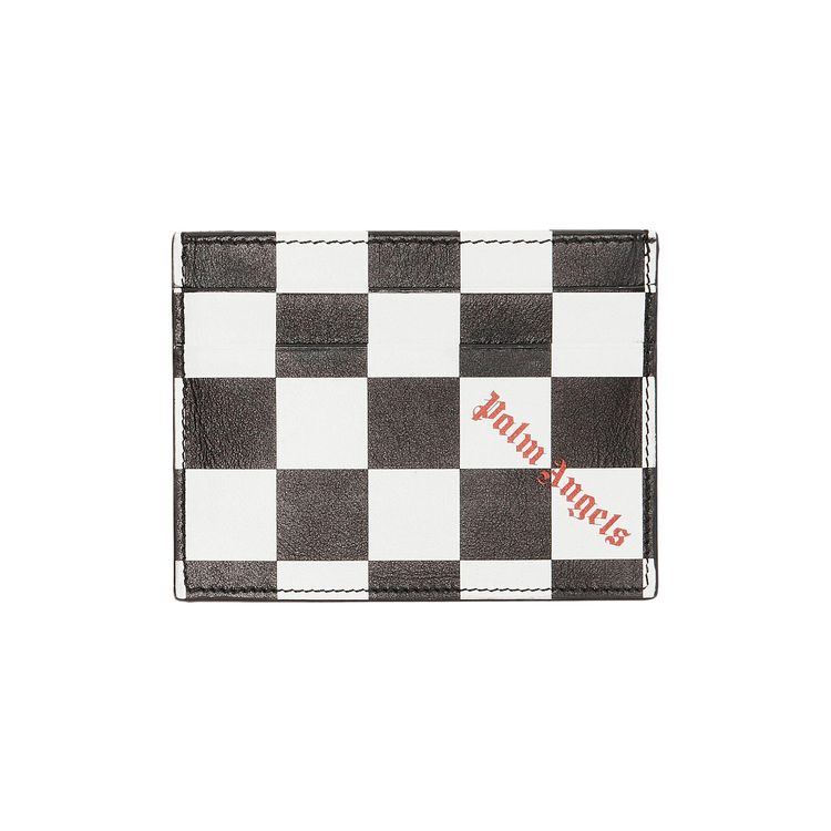 Palm Angels Damier Printed Card Holder WhiteBlack