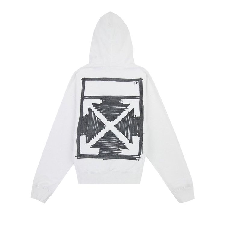 Off White Negative Mark Skate Hoodie WhiteBlack