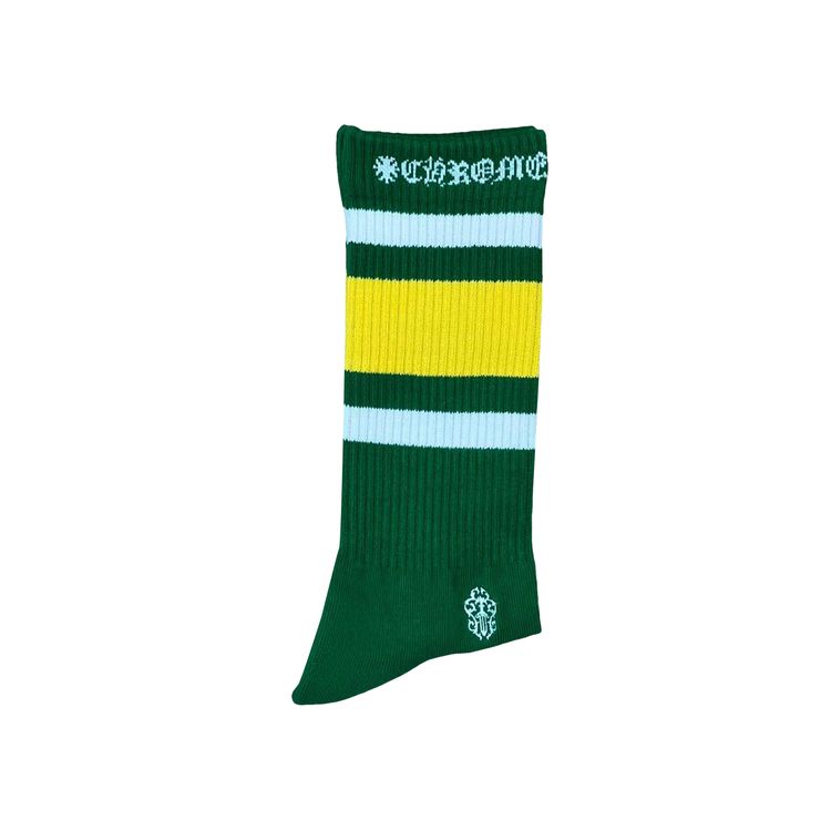 Chrome Hearts Striped Sock YellowGreen