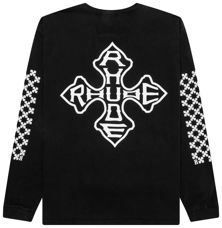 Rhude Cross Long Sleeve Tee Vintage Black