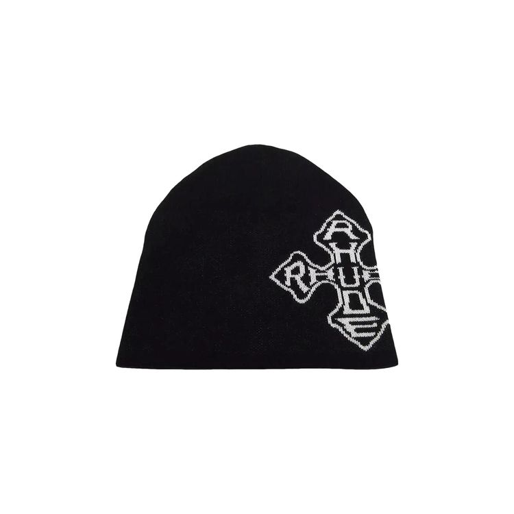 Rhude Cross Logo Knitted Beanie Black