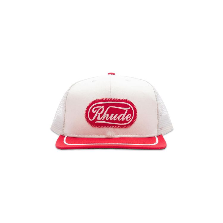 Rhude Patch Trucker Hat Off WhiteRed