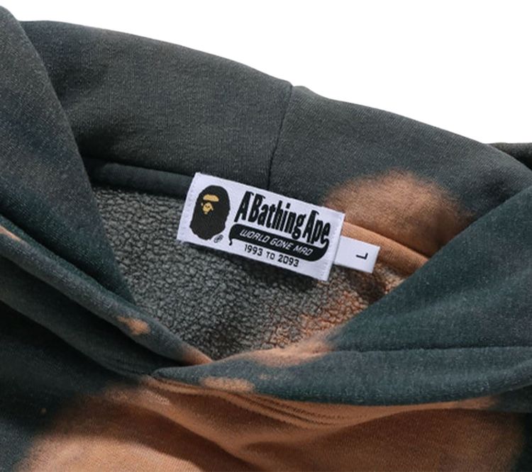 BAPE Tie Dye College Relaxed Fit Pullover Hoodie Beige