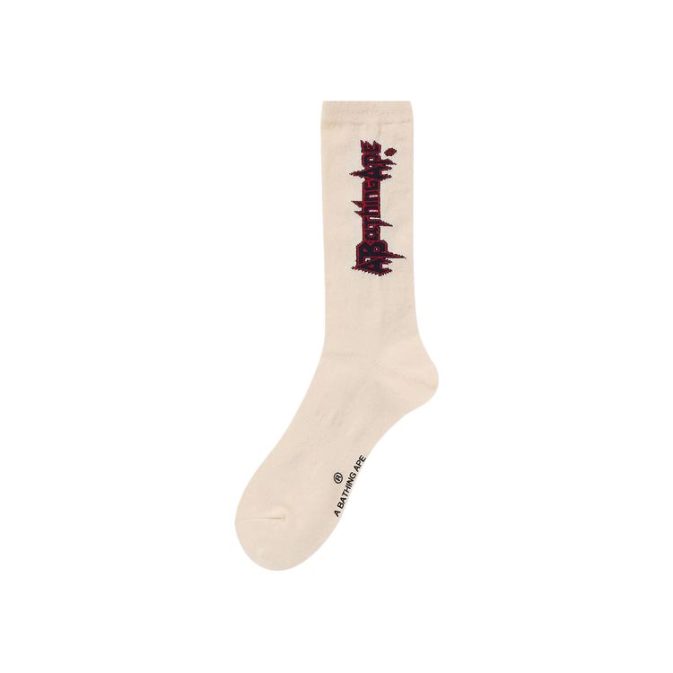 BAPE Multi Logo Long Socks White