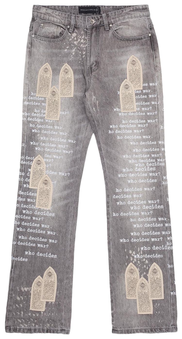 Who Decides War Scripture Denim Vintage Grey