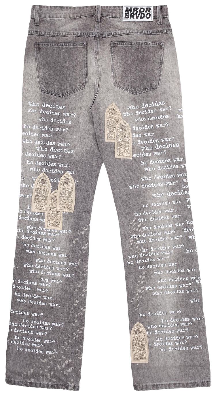 Who Decides War Scripture Denim Vintage Grey