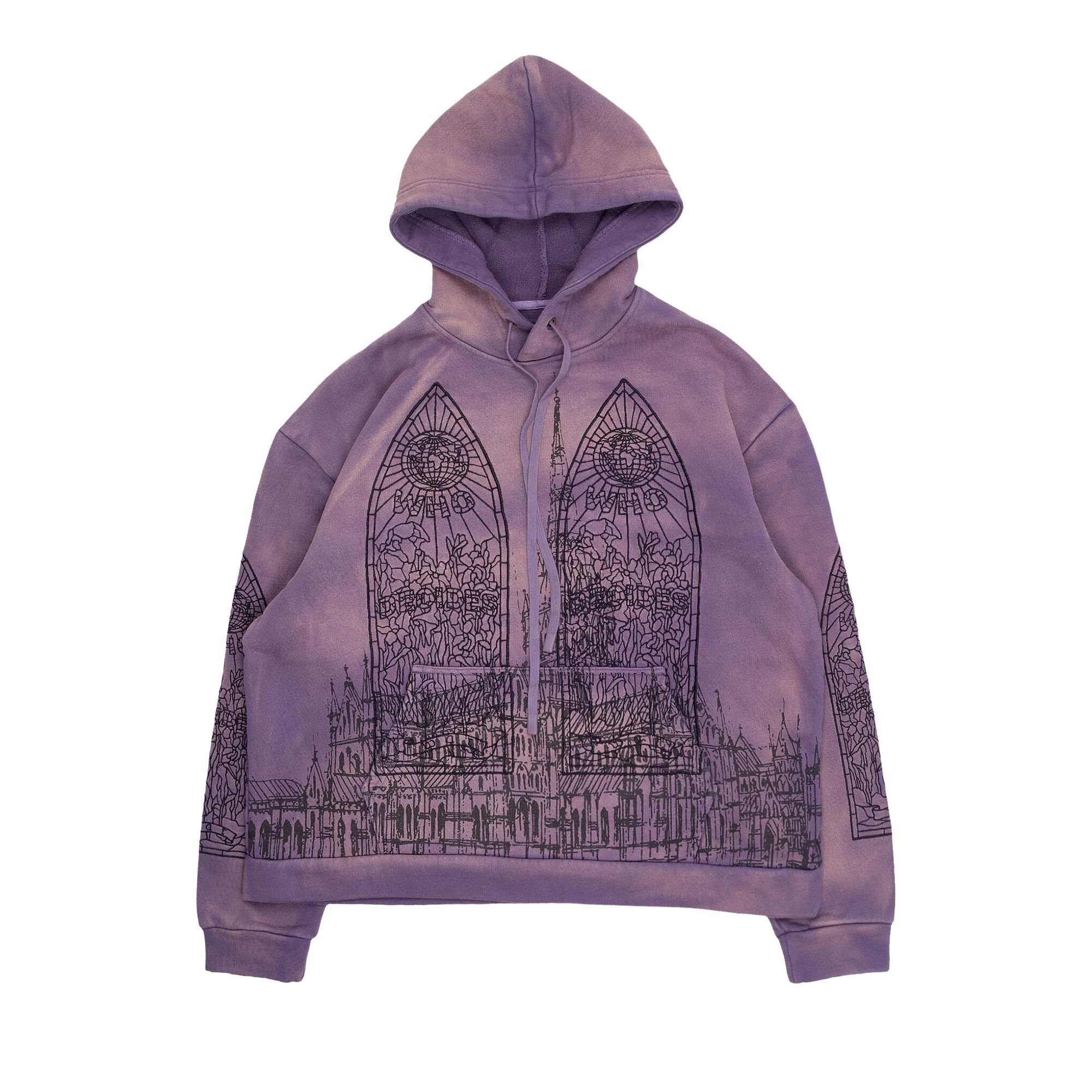 Buy Who Decides War Cathedral Hooded Pullover 'Violet