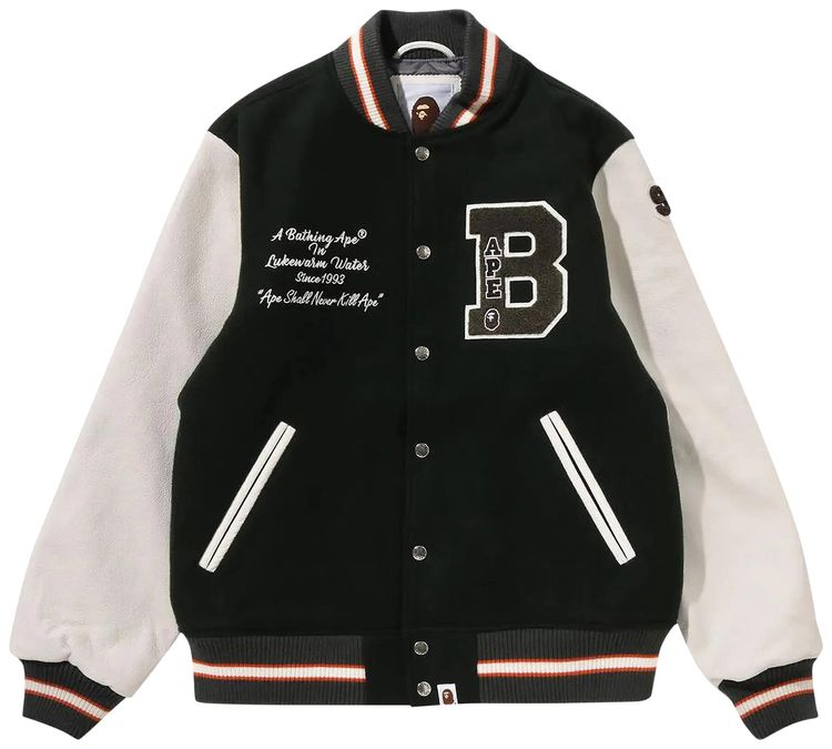BAPE Embroidery Varsity Jacket Green