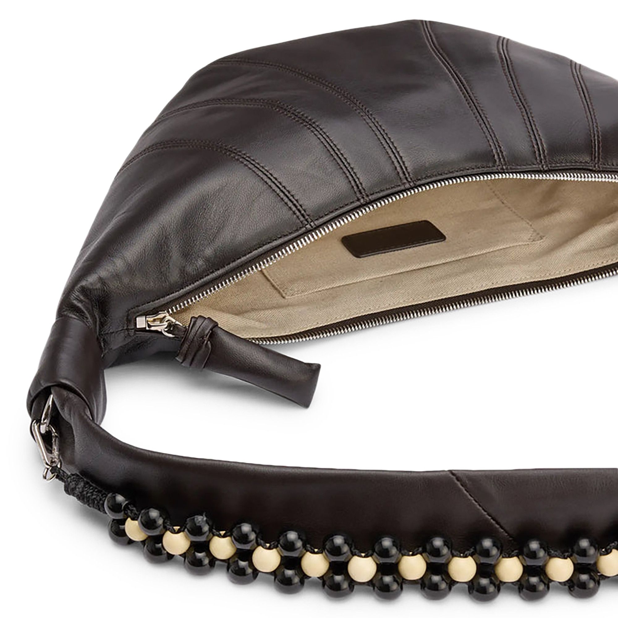 ショルダーバッグ・ポシェット LEMAIRE SS25 \"PEARLS CROISSANT\" BAG (BG0158 LL0131BR490) Lemaire Pearls Croissant Bag Brown SS25 Women's Shoulder Bag