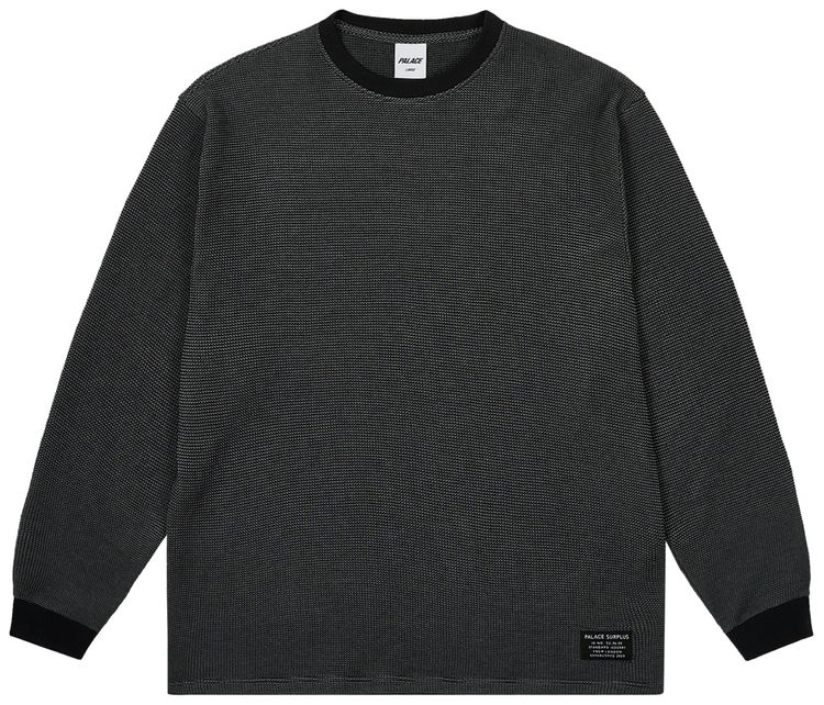 Palace 2 Tone Waffle Long Sleeve Black